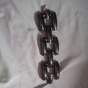 Chunky Black Link Bracelet